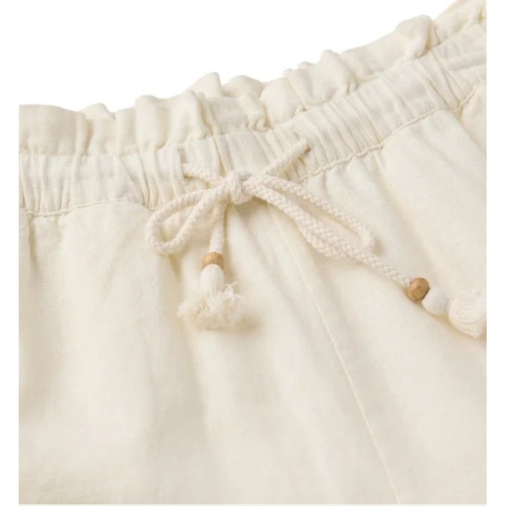 HANG TEN Linen Blend Beach Shorts XXL Sheer Cream Ivory Pull On‎ Relaxed 2XL NWT - Picture 3 of 11
